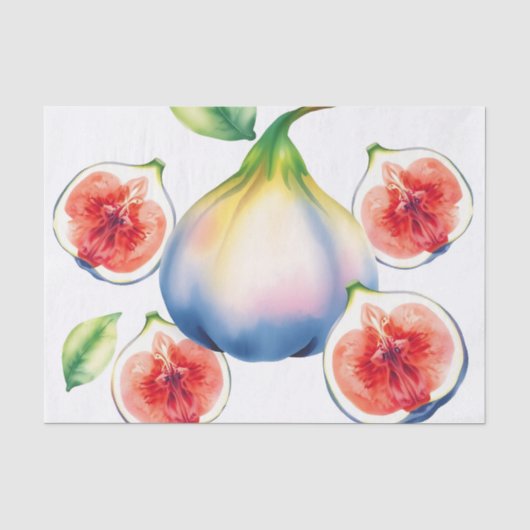Frisse Waterverf Fig met Zacht Wit Tissuepapier (Voorkant)