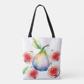 Frisse Waterverf Fig met Zacht Wit Tote Bag (Achterkant)