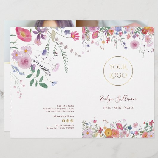 Frisse wildflower service menu brochure (Voorkant / Achterkant)