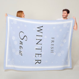 Frisse wintersneeuw met sneeuw fleece deken