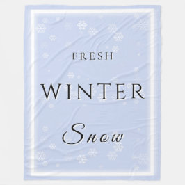 Frisse wintersneeuw met sneeuw fleece deken