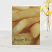 Frites/Chips Happy Birthday Kaart (Gele Bloem)