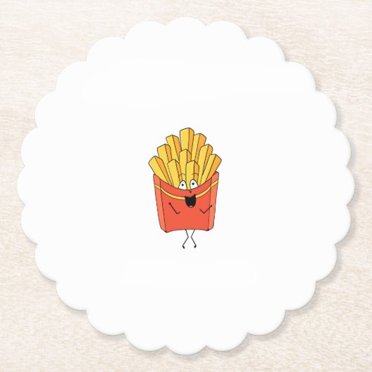 Frites, chips, hot chips thema kartonnen onderzetters (Voorkant)