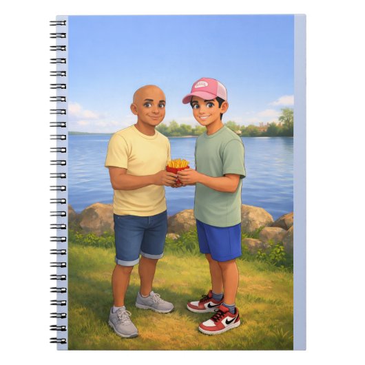 Frites delen bij het meer notitieboek (Voorkant)