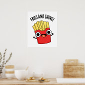 Frites En Schitteren Grappige Eten Puns Poster (Keuken)