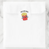 Frites En Schitterende Grappige Voedsel Woordspeli Ronde Sticker (Tas)