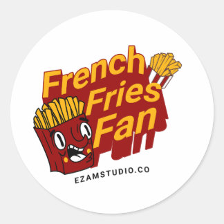 "Frites Fan - Leuk en speels design" Ronde Sticker