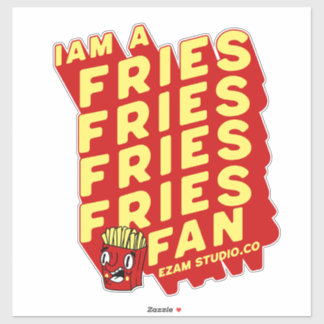 "Frites Fan - Leuk en speels design" Sticker