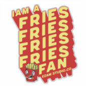 "Frites Fan - Leuk en speels design" Sticker (Voorkant)