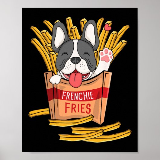 Frites - Franse Bulldog Fast Food Franse Frites Li Poster (Voorkant)