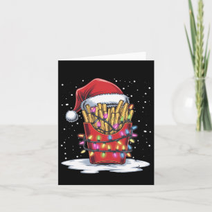 Frites Kerstboom Kerstman Hoed Lichten Kerstmis Kaart
