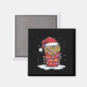 Frites Kerstboom Kerstman Hoed Lichten Kerstmis Magneet (Voorkant / Achterkant)