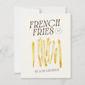 Frites liefhebbers grappig notitiekaartje (Voorkant)