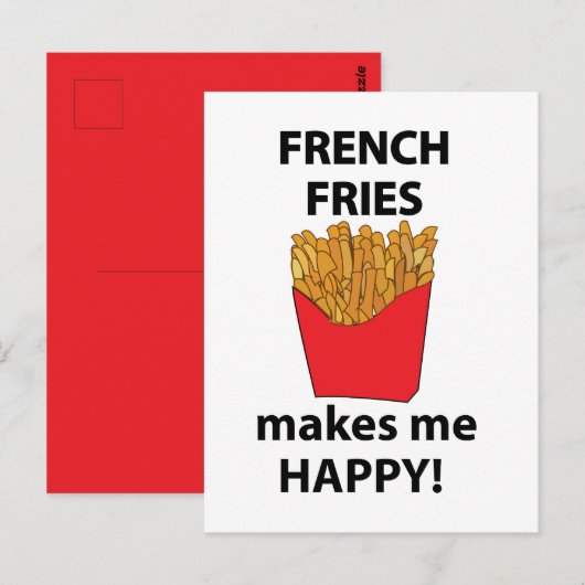 Frites Maken Me Gelukkig Frites Briefkaart (Voorkant / Achterkant)