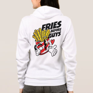 Frites voor jongens – Brutaal cartoon patatje popu Hoodie