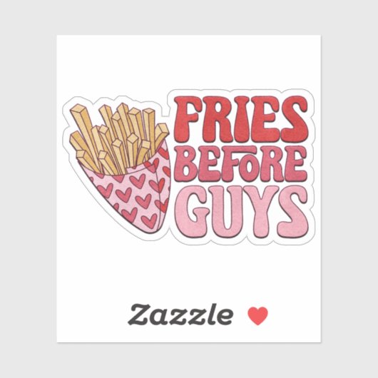 Frites Voor Jongens Sticker - Valentijnsticker (Vel)
