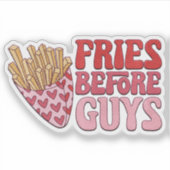 Frites Voor Jongens Sticker - Valentijnsticker (Voorkant)
