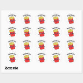 Frites Voor Kerels Grappige Frites Grap Ronde Sticker (Vel)