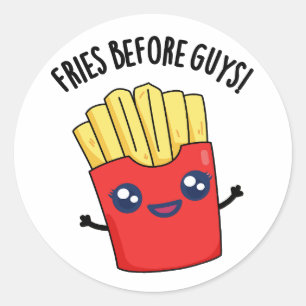 Frites Voor Kerels Grappige Frites Grap  Ronde Sticker