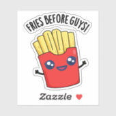 Frites Voor Knapen Grappige Frites Grap Sticker (Vel)
