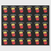 Frites Voor Mannen Grappige Frites Grap Donkere BG Cadeaupapier (Vlak)