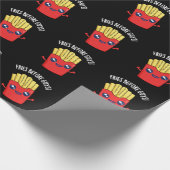 Frites Voor Mannen Grappige Frites Grap Donkere BG Cadeaupapier (Hoek)