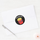 Frites Voor Mannen Grappige Frites Grap Donkere BG Ronde Sticker (Envelop)
