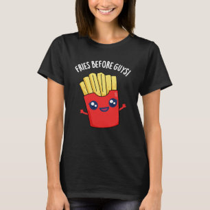 Frites Voor Mannen Grappige Frites Grap Donkere BG T-shirt