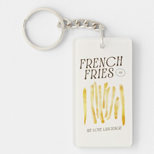 Frites zijn mijn liefdestaal acryl Sleutelhanger (Voorkant)