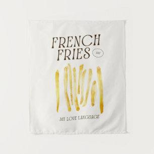Frites zijn mijn liefdestaal wandtapijt wandkleed