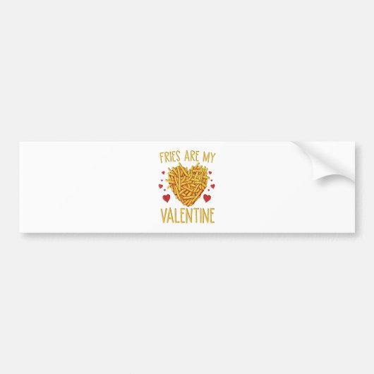 Frites Zijn Mijn Valentijn Bumpersticker (Voorkant)
