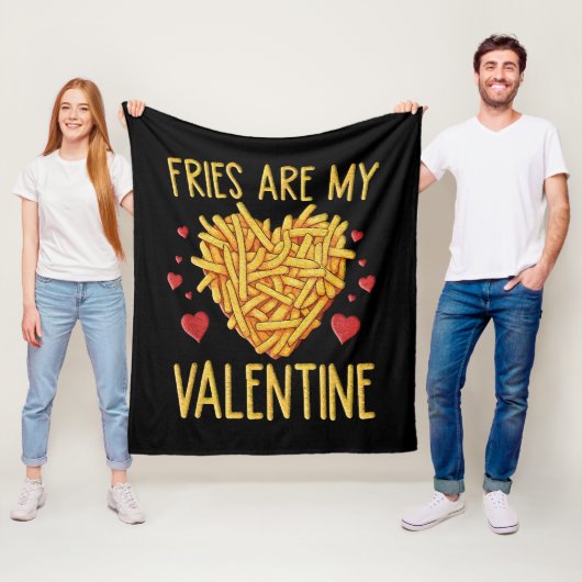 Frites Zijn Mijn Valentijn Fleece Deken (In situ)