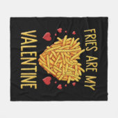 Frites Zijn Mijn Valentijn Fleece Deken (Voorkant (Horizontaal))