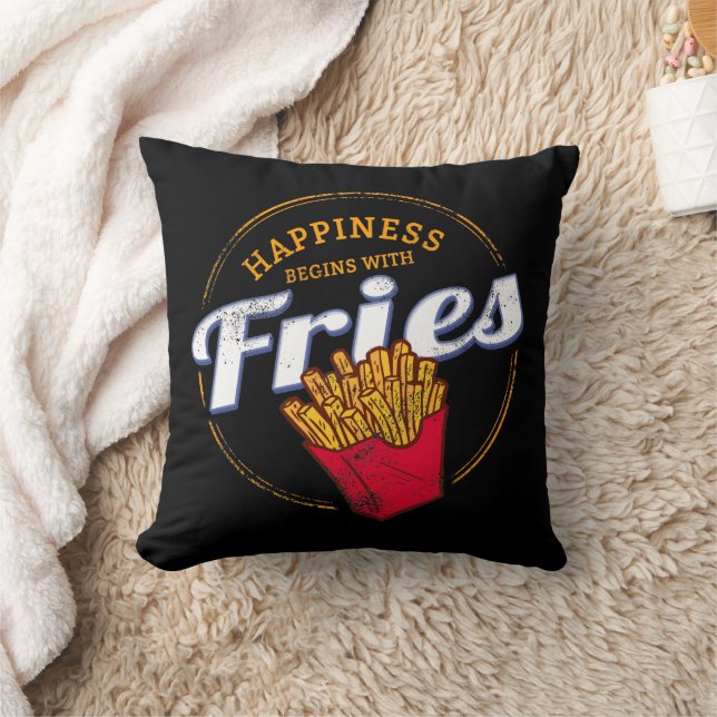 Friteschips Snack  aardappel of friet Kussen (Deken)