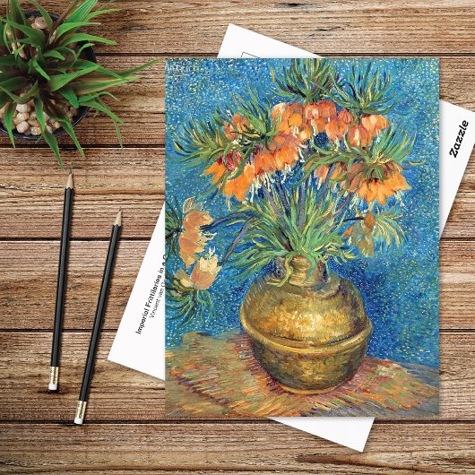 Fritillaries in een koperen vaas Van Gogh Briefkaart