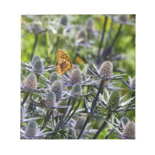 Fritillary Butterfly on Blue Thistle Notitieblok