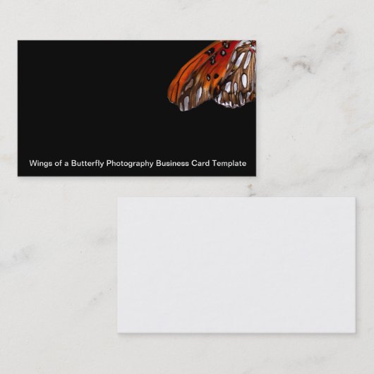 Fritillary Butterfly Wings Business Card Template Visitekaartje (Voorkant / Achterkant)