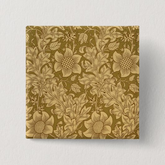 'Fritillary' wallpaper design, 1885 Vierkante Button 5,1 Cm (Voorkant)