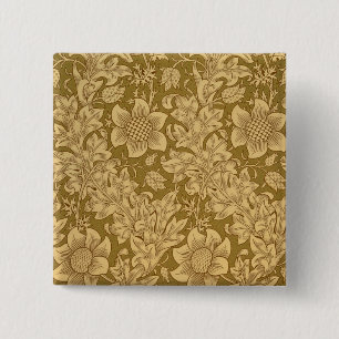 'Fritillary' wallpaper design, 1885 Vierkante Button 5,1 Cm
