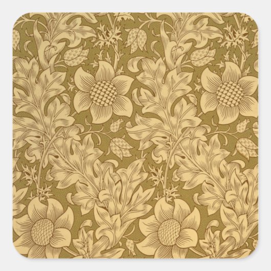 'Fritillary' wallpaper design, 1885 Vierkante Sticker (Voorkant)