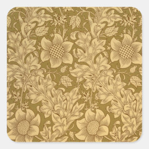 'Fritillary' wallpaper design, 1885 Vierkante Sticker