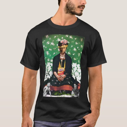 "Frito's Collins" (Frida Kahlo + Phil Collins) T-shirt (Voorkant)