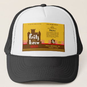 FRITZ BREW CONE TOP BEER KAN FREEPORT ILL ONTWERPE TRUCKER PET
