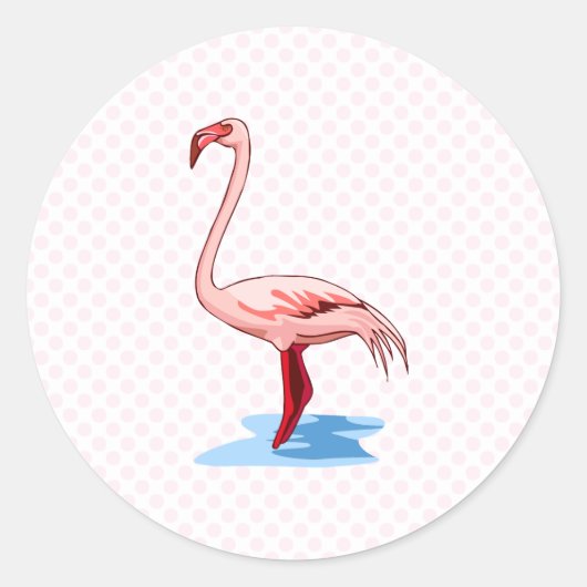 Fritz Flamingo Ronde Sticker (Voorkant)