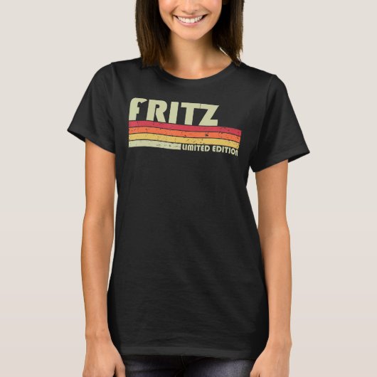 FRITZ Gift Name Personalized Funny Retro  B T-shirt (Voorkant)