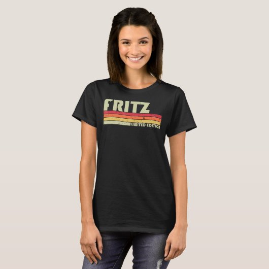 FRITZ Gift Name Personalized Funny Retro B T-shirt (Voorkant volledig)