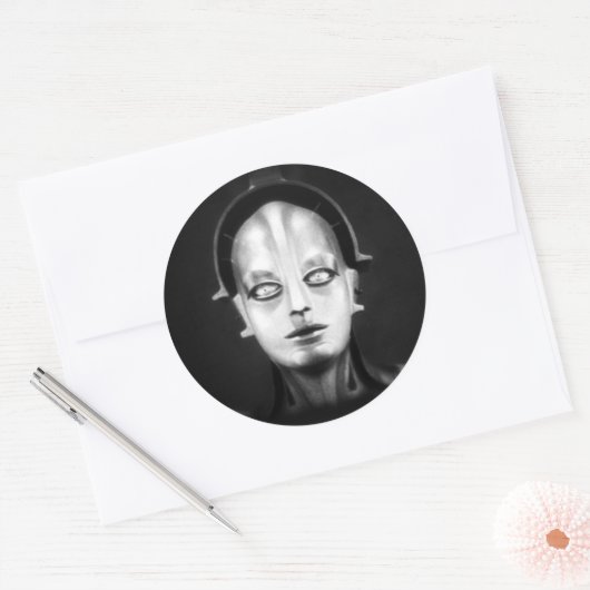 Fritz Lang's Maschinenmensch Ronde Sticker (Envelop)