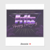 Fritz Name Vorname lila retro Sticker Geburtstag (Vel)