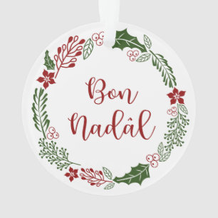 Friulian Merry kerst Wreath, Bon Nadâl Ornament