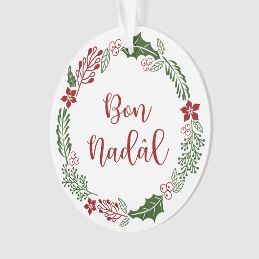Friulian Merry kerst Wreath, Bon Nadâl Ornament (voorkant)